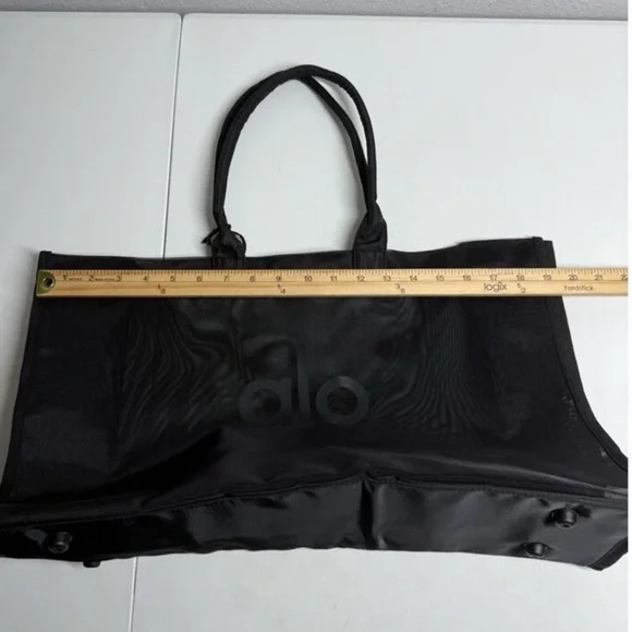 ALO Yoga Black Sheer Mesh Tote - Picture 6 of 9